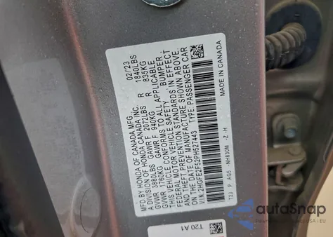 2023 Honda Civic Sport from USA, damaged, VIN 2HGFE2F52PH527443